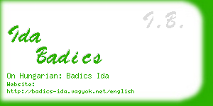 ida badics business card